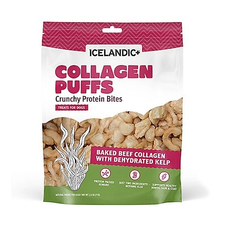 Icelandic+ Baked Beef Collagen with Dehydrated Kelp Puffs Dog Treats, 2.5 oz.