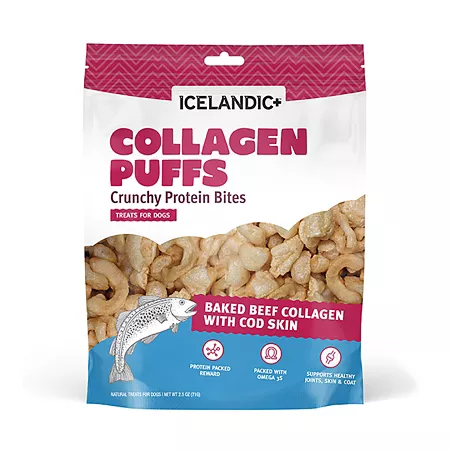 Icelandic Baked Beef Collagen + with Cod Skin Dog Treats 2.5 oz. Dog Soft & Chewy Treats