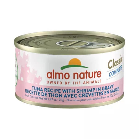 Almo Nature Classic Complete Cat 12 Pack: Tuna recipe with shrimp in sauce Wet Cat Food