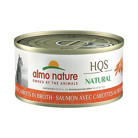 Almo Nature HQS Natural Cat 24 Pack: Salmon with Carrots In Broth