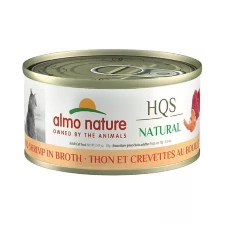 Almo Nature HQS Natural Cat 24 Pack: Tuna and shrimp in broth Wet Cat Food