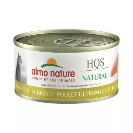 Almo Nature HQS Natural Cat 24 Pack: Chicken and Cheese in Broth Wet Cat Food