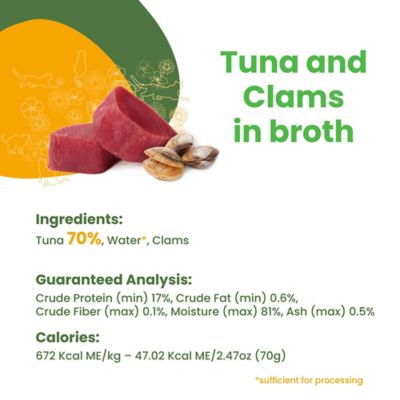 Image showing  HQS Natural Tuna and Clams in Broth Wet Cat Food, 2.47 oz., 24 pk.