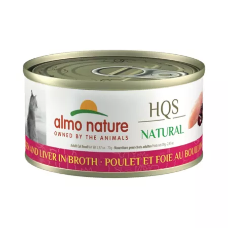 Almo Nature HQS Natural Cat 24 Pack: Chicken and liver in broth Wet Cat Food