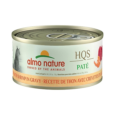Almo Nature HQS Pate Cat 24 Pack: Tuna Recipe with Shrimp In Gravy