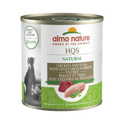 Almo Nature HQS Complete Adult Chicken and Tuna Entree in Broth Wet Dog Food, 10 oz., 12 pk.