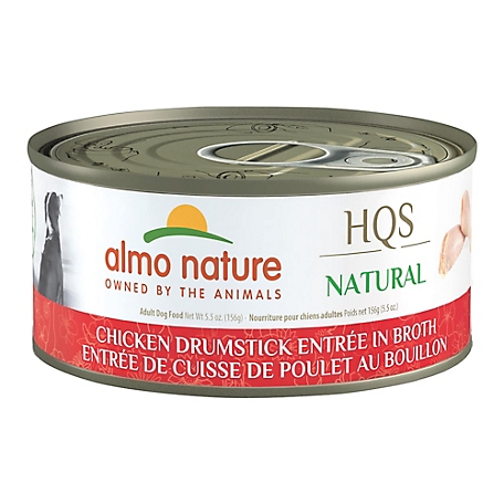 Almo Nature HQS Natural Dog 12 Pack: Chicken Drumstick Entree in Broth