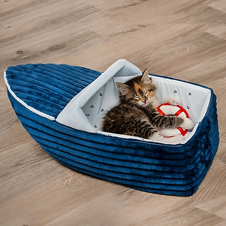 FurHaven Corduroy Dreamer Boat Cat Bed