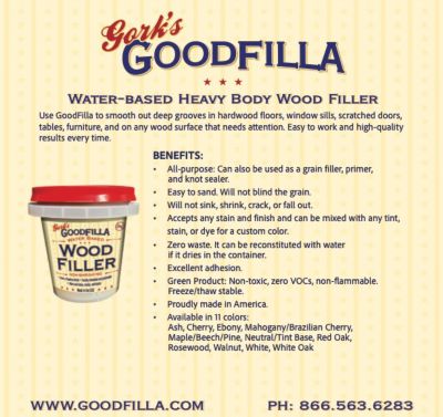 Image showing 7 th Gork's GoodFilla Rosewood Water-Based Wood and Grain Filler, 8 oz.