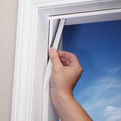 Image showing  1/2 in. x 1-1/8 in. x 42 in. Vinyl Clad Top and Sides Kerf Replacement Door Weatherstrip Kit, White