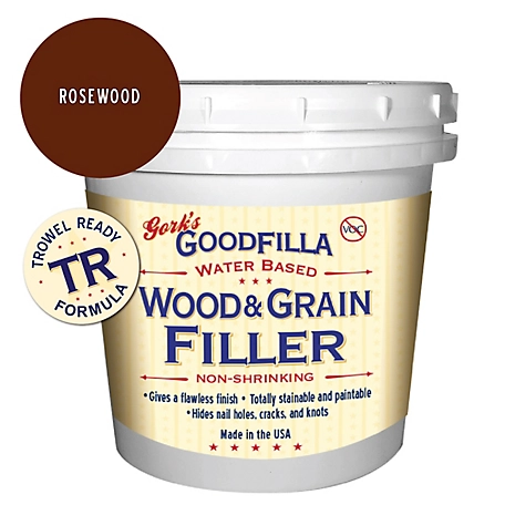 Gork's GoodFilla Rosewood Water-Based Wood and Grain Filler (Trowel Ready), 1 qt.