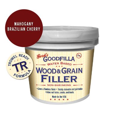 Gork's GoodFilla Mahogany Water-Based Wood and Grain Filler (Trowel Ready), 1 qt.