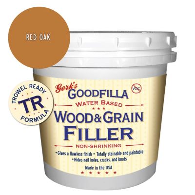 Gork's GoodFilla Red Oak Water-Based Wood and Grain Filler (Trowel Ready), 1 qt.