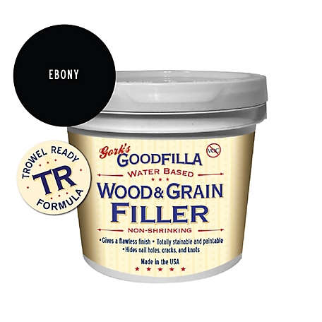 Gork's GoodFilla Ebony Water-Based Wood and Grain Filler (Trowel Ready), 1 qt.