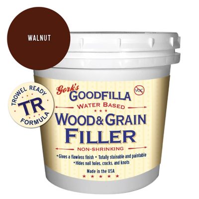 Gork's GoodFilla Walnut Water-Based Wood and Grain Filler (Trowel Ready), 1 qt.