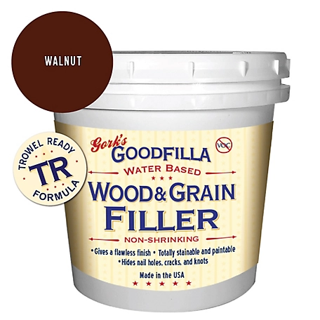 Gork's GoodFilla Walnut Water-Based Wood and Grain Filler (Trowel Ready), 1 gal.