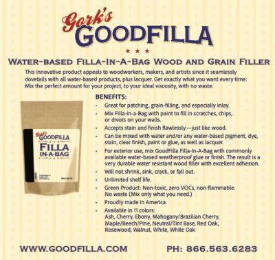 Image showing 7 th Gork's GoodFilla Rosewood Filla-in-a-Bag Water-Based Wood and Grain Filler (Powder), 6 oz