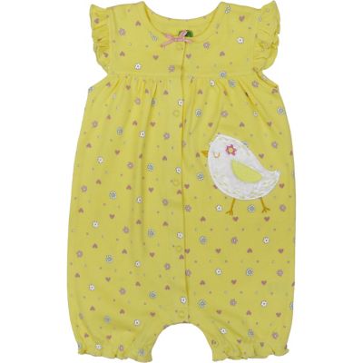 John Deere Baby Girls' Chick Short-Sleeve Romper