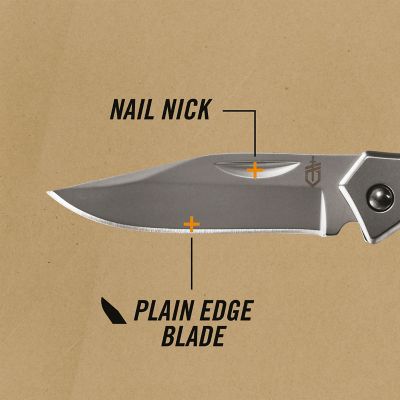 Image showing  Paraframe Mini Stainless Steel Folding Knife, Plain Edge, Clip Point