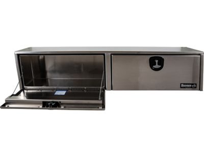 Image showing 5 th Buyers Products 16 x 13 x 72in. Smooth Aluminum Topsider Truck Box with Die Cast Compression Latch