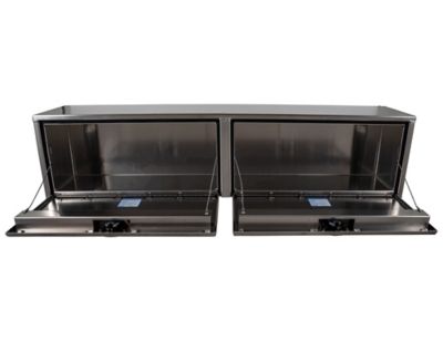 Image showing 6 th Buyers Products 16 x 13 x 72in. Smooth Aluminum Topsider Truck Box with Die Cast Compression Latch