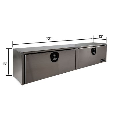 Image showing 7 th Buyers Products 16 x 13 x 72in. Smooth Aluminum Topsider Truck Box with Die Cast Compression Latch