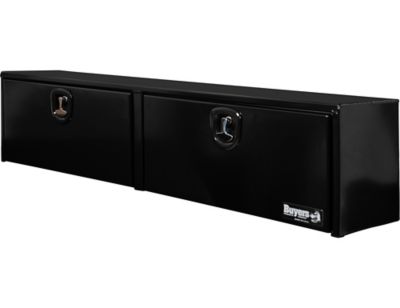 Image showing  16 x 13 x 72in. Black Smooth Aluminum Topsider Truck Box with Die Cast Compression Latch