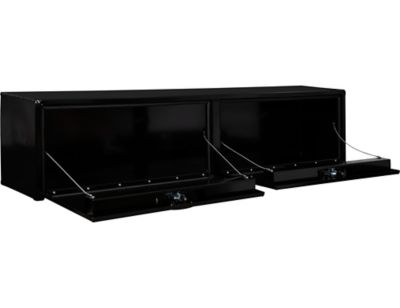 Image showing 5 th Buyers Products 16 x 13 x 72in. Black Smooth Aluminum Topsider Truck Box with Die Cast Compression Latch