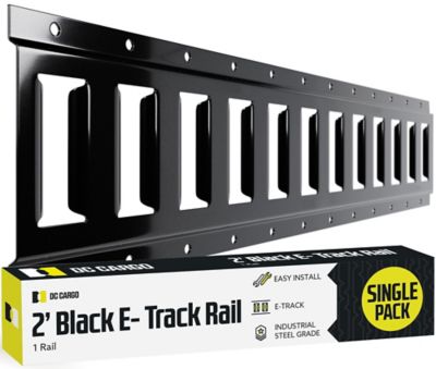 DC Cargo E-Track Rail, Horizontal, Black Powder Coated, 2'