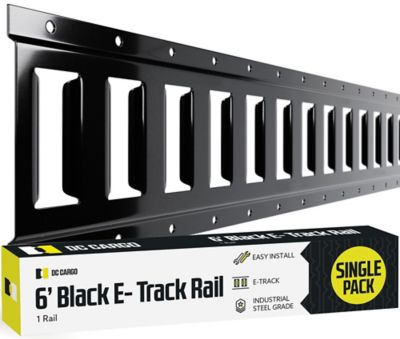 DC Cargo E-Track Rail, Horizontal, Black Powder Coated, 6'