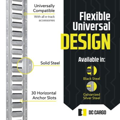 Image showing  Galvanized E-Track Rail, Horizontal, 5 ft.