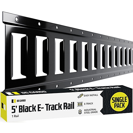 DC Cargo E-Track Rail, Horizontal, Black Powder Coated, 5'