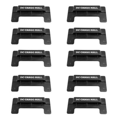 DC Cargo E-Track End-Caps for Horizontal Rails, Black, 10-Pack