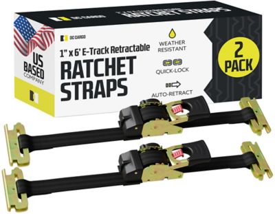 DC Cargo Bolt-On Auto-Retract Ratchet Strap with E-Track Adapter, 1x6',  2-pack at Tractor Supply Co.