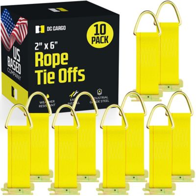 DC Cargo E-Track Rope Tie-Off, 2"x6", Yellow, 10-pack
