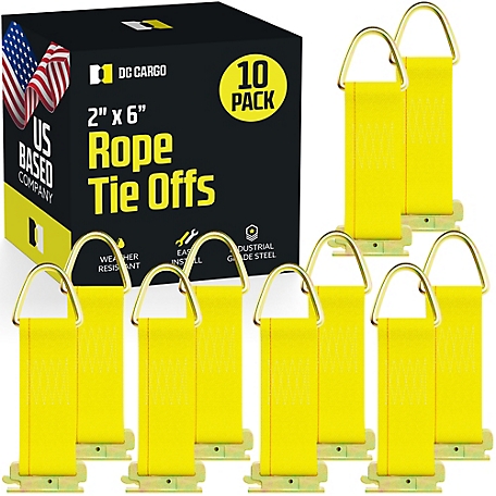 DC Cargo E-Track Rope Tie-Off, 2x6, Yellow, 10-Pack