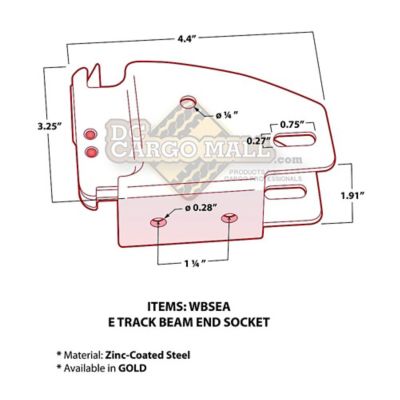 Image showing  E-Track Wood Beam Sockets, 4-Pack