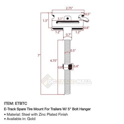 Image showing  E-Track Spare Tire Mount