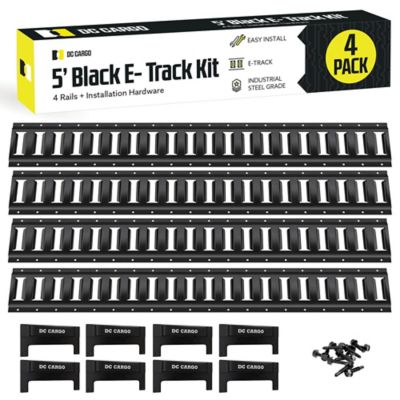 DC Cargo E-Track Rails and Installation and End Caps, Black Powder Coated