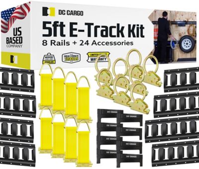 DC Cargo 5' Powder-Coated E-Track Tie-Down Kit With 8 Rails 32 Pcs
