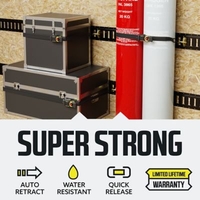 Image showing  1 in. x10 in. 400 lb. Capacity Auto-Retract Ratchet Straps with S-Hooks, Integrated Soft Loop, 2-Pack