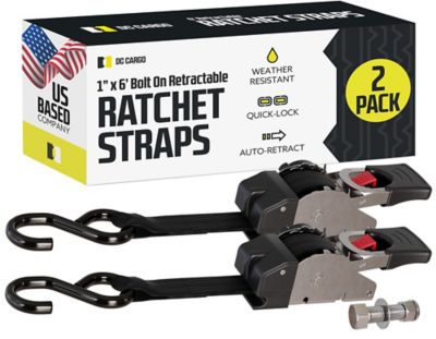 DC Cargo Auto-Retract Ratchet Strap with S-Hooks, 1x6', 4-Pack