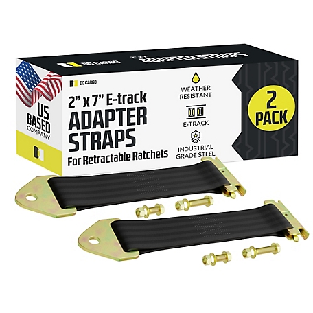 DC Cargo E-Track Adapter for Bolt-On Straps, 2"x7", 2-pack