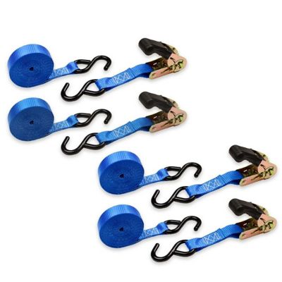 DC Cargo Ratchet Strap with S-Hooks, 1"x15', 4-pack