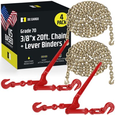 DC Cargo 3/8 in. Grade 70 Transport Chain & Lever Binder Kit, 20 ft., 2-Pack