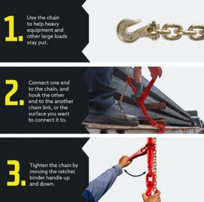 Image showing 5 th DC Cargo 3/8 in. Grade 70 Transport Chain & Lever Binder Kit, 20 ft., 2-Pack