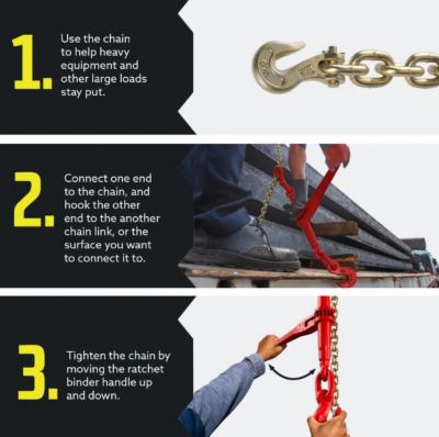 Image showing  Grade 70 Transport Chain and Ratchet Binder Kit, 20 ft., 3/8 in.