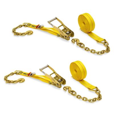 DC Cargo Flatbed Ratchet Strap with Grab Hooks, 2"x27', 2-pack