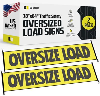 DC Cargo Oversize Load Sign, Mesh, Bungee Cords, 2-pack