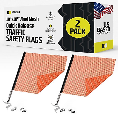 DC Cargo Safety Flag, EZ Mount, Orange, 2-pack